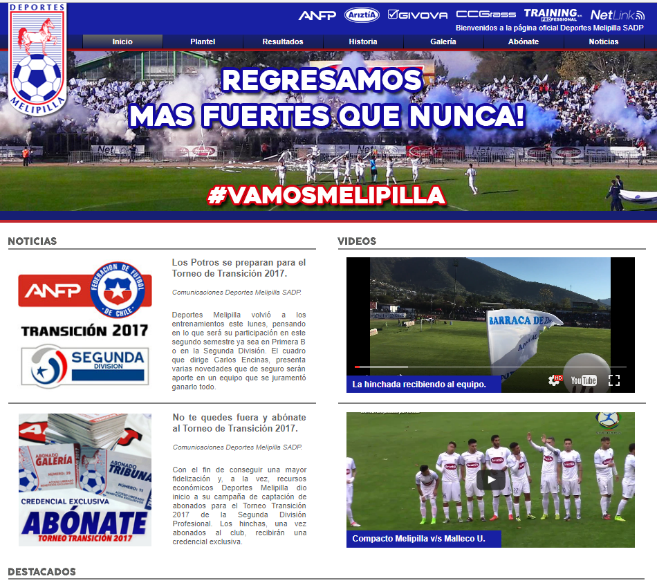 Deportes Melipilla vuelve a tener su sitio web oficial